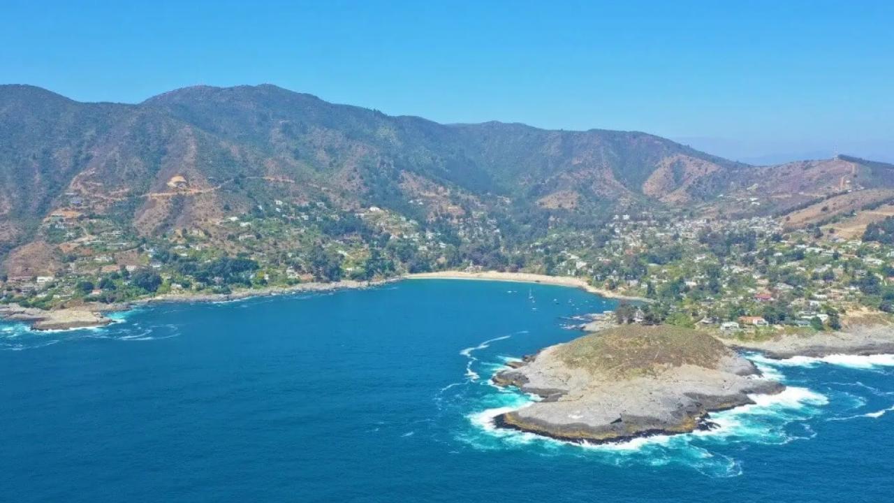 vista aérea de playa en Chile